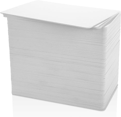 FWEEK 200 Tarjetas PVC Blancas, Cartón PVC Blanco CR80 0.76mm para Impresión, Tarjetas en Blanco PVC para Impresora de Tarjetas, 200 Unidades