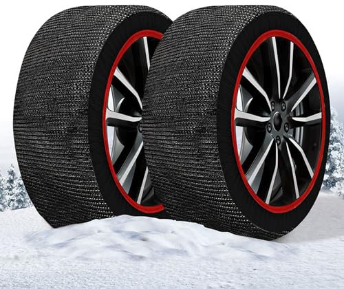 Calze Da Neve Omologate, Modello Super, +50% Resistenza +50% Durata, Per Auto Elettriche SUV 4X4 Camper Caravan Veicoli Commerciali (L)