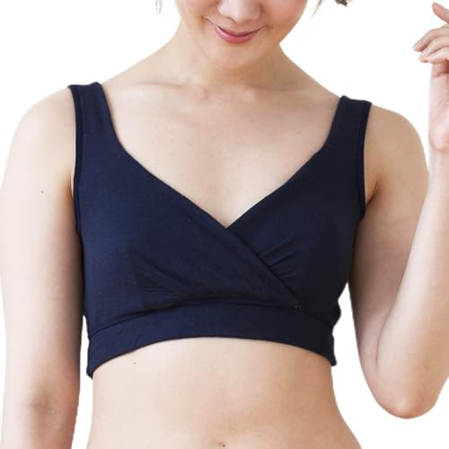 bodyhints Cotton Nursing Bra - Cotton 100% Where It Touches Skin, Soft, Breathable, Removable Pads, Gentle on Skin, Made in Japan