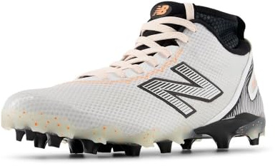 New Balance Men's Freezelx V5 Lacrosse Shoe, White/Black/Hot Mango, 5.5