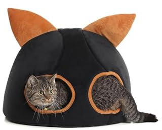 Katzenhöhle XXL 49,5 x 49,5 x 41 cm – Weiches & warmes Katzenhaus mit waschbarem Kissen – Rückzugsort & Katzenzelt – passt in jedes Zuhause