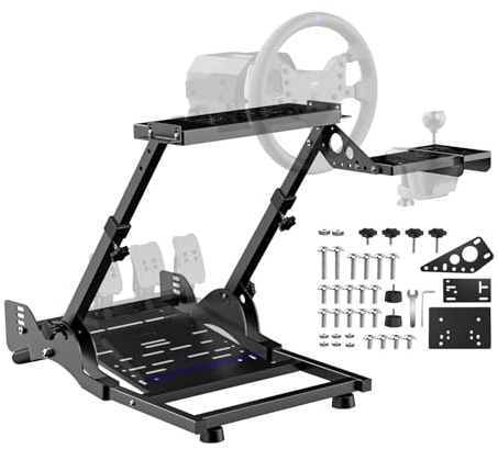 PXN Soporte de rueda de carreras A10 para PXN V9 V9GEN2 V10 V99 V12 Lite T300RS T300 TGT TSPC T500 G27 G920 G923 R5 R9 R16 R21 CSL DD1 DD2 NO Volante incluido, pedal y freno de mano