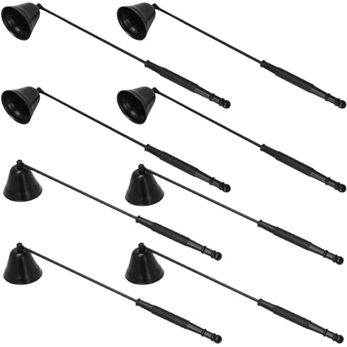 Biugaaufai 8 Pack Black Candle Snuffer Vintage, Premium Stainless Steel Wick Flame Extinguisher, 8.3 Inch Wick Snuffer with Long Handle, Elegant Design for Candles, Candle Accessory for Candle Lovers