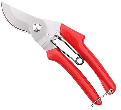 POPETPOP Tijeras De Podar Jardin Podadora De Mano Cortasetos Manual Tijeras De Jardin Tijeras De Topiario Tijeras De Cantear Tijeras Para Bordes De Césped Acero Inoxidable Rojo