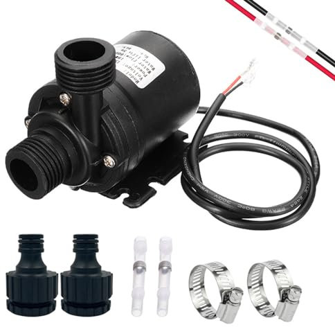 Pompe a Eau 12V: Mini Pompe à Eau Submersible Moteur Sans Balais 800l/h 5m, Pompes à Eau pour la Circulation de l'eau de la Piscine de Fontaine Solaire d'aquarium d'étang de Bassin