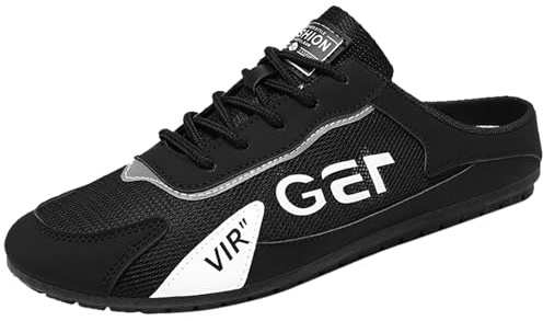 VBEDKDEB Herren Sportschuhe Trekkingschuhe Herren Lazy Man Half Slipperboard Schuhe Schuhe männlich Weisse Sabots Sneakers (40)