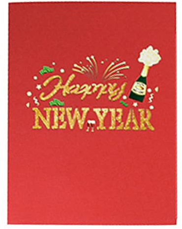 Tarjetas de felicitación emergentes 3D,Tarjeta emergente de Año Nuevo, Tarjeta de de Año Nuevo, Suministros de felicitación con impresionantes imágenes de para recuerdos, decoración navideña y celebra