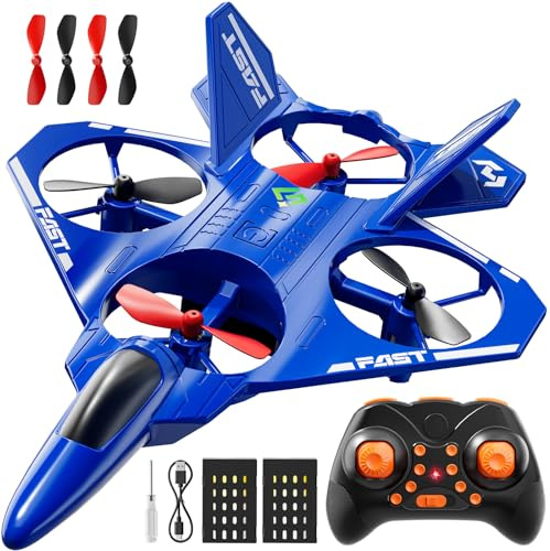 KIZONLY Remote Control Airplane for Kids, RC Airplane for Kids Adults, Indoor Outdoor Airplane with Speed Adjustment, One-Buttom Tricks, Surround etc, Birthday Airplane Gift Toys for Boys Girls Adults