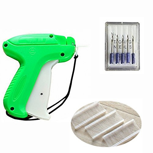 CHSYOO Satz von Etikettierpistole + 5 Ersatznadeln + 5000 Heftfäden (5cm lang), Etikett Pistole Preis Tagging Gun Preisschild Heftpistole Set für Basar Kleidung Socken Hüte Handel