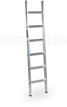 KTL Escalera Industrial de Aluminio Apoyo Fija 6 Peldaños Anchos Serie Peak