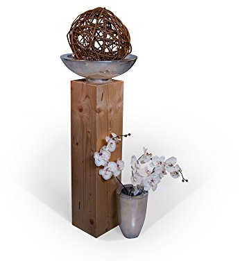 moebel-eins Blumensäule Fichte massiv Dekosäule Holzsäule Säule Landhaus Design, eichefarbig, 17x17 cm, 80 cm