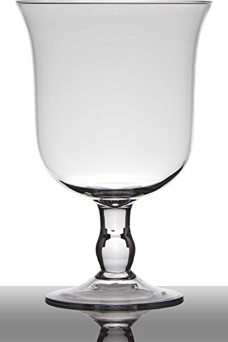 INNA-Glas Flower vase of glass NOELLE on pedestal, conical/round, clear, 11/29cm, Ø 8/19.5cm - Table vase/Pedestal vase