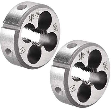 sourcing map 2St Runde Schneideisen Maschinen Rechtsgewinde Matrize Legierter Werkzeugstahl 3/8-24 UNF