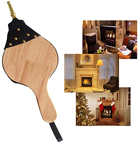 DORALO Blasebalg Für Kamin Und Grill,Grillblasebalg Grillgebläse Handblasebalg Luftgebläsebalg Mit Aufhängeriemen,Holz Blasebalg Für Grillen Im Freien Und Camping (38X17X2.5CM)