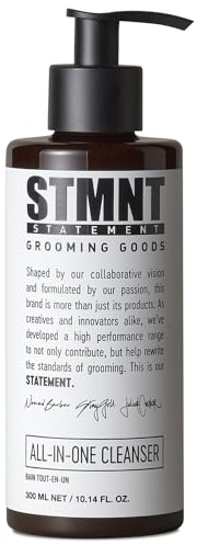 STMNT Grooming Goods All-In-One Daily Cleanser | SLS/SLES Sulfates Free | Extra Caring Formula w/Activated Charcoal & Menthol 300ml