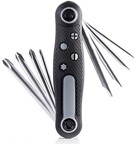 BOROCO Juego de destornilladores plegables multifunción 8 en 1 Puntas de destornillador ranuradas Phillips portátiles Herramientas manuales de precisión