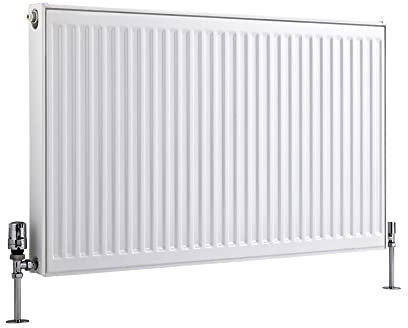 Milano Compact White Type 21 Horizontal Double Panel Plus Convector Radiator - 600mm x 1100mm