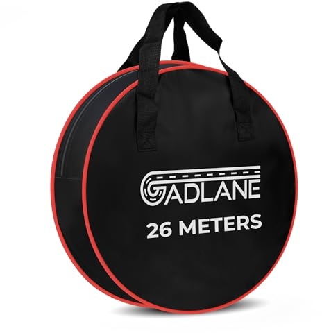 GADLANE Cable Storage Bag - Water Resistant Caravan Cable Bag Fits 26m - Double Carry Handle & Zip - Ideal for EV Charging Cables, Car Jump Leads, Garden Hose Pipes (Black) 40cm
