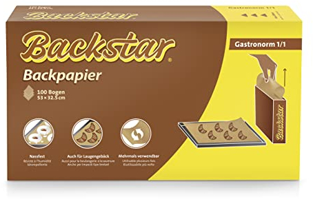 Papel de horno Backstar, 100 hojas profesionales, Gastronorm 1/1; 53 x 32,5 cm