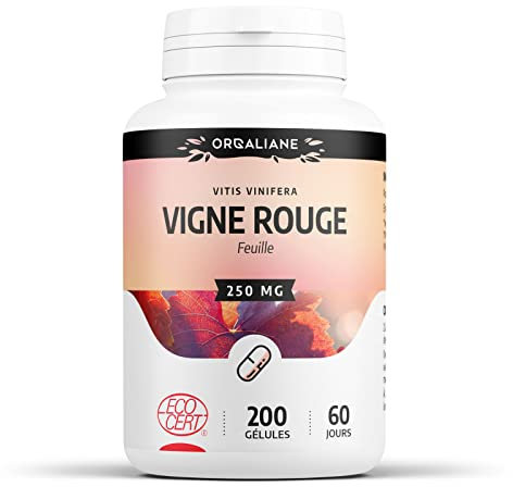 Vigne Rouge Biologique 250 mg - 200 gélules - Certifié Ecocert - Orgaliane