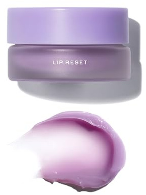 MAKE Beauty Lip Reset Overnight Lip Mask. Nourishing, Hydrating Lip Treatment for Dry, Flaky Lips. Plumps, Softens, and Smooths. Violet Vapor Flavor