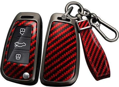 ontto Schlüsselhülle aus Legierung, passend für Audi A1, A3, 8P, A4, A5, A6, C7, A7, S3, S7, S8, R8, Q2, Q3, Q5, Q7, Q8, SQ5, TT, RS3, RS6, Klappschlüssel-Hülle, Schlüsselanhänger, Schlüsselanhänger,