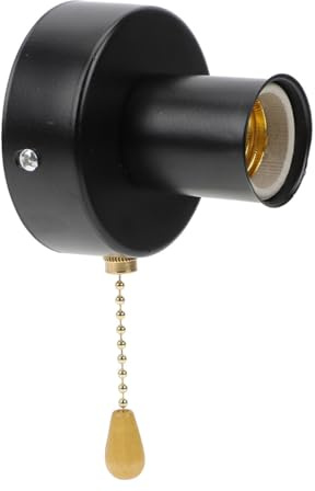 Angoily Interruttore tirante portalampada con interruttore a tiraggio, presa per lampada da soffitto, portalampada con catena di trazione, portalampada in acciaio inox