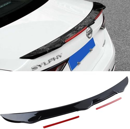 MUCO Trunk Lid Rear Spoiler for 2020 2021 2022 2023 2024 Sentra 4 Door Sedan-JDM Akasaka Style Trunk Spoiler Wing-Gloss Black FD Style