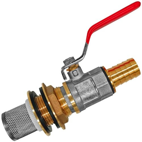 Regentonnendurchführung LochØ 34mm + Kugelhahn Tülle-AußenØ 20mm