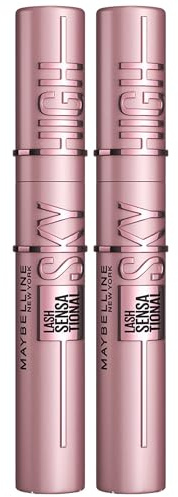 Maybelline New York Lash Sensational Sky High Mascara, Volumising & Lengthening, Washable Flake-Free Formula: Black + Brown (Duo Bundle)