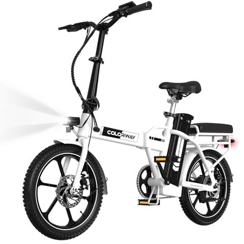 COLORWAY Vélo Électrique Pliant, 16 *2.4 vélo électrique urbains, 36 V 12 Ah Amovible Batterie, 250 W,Autonomie 35 à 60 km pour Adultes et Jeunes