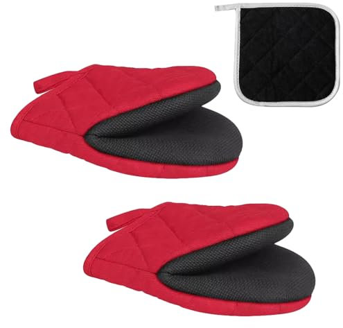 1 Paar Kochhandschuhe Oven Gloves Topfhandschuhe Backofen Handschuhe Ofenhandschuhe Hitzebestaendig 500 Grad Hitzebeständig Silikon Küche Mini Ofenhandschuhe Waschmaschinenfest