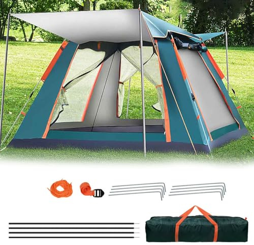 Gziztx Tenda da campeggio per 6-8 persone, pop-up, con 2 ante e 2 finestre, impermeabile, protezione solare, facile da montare, per viaggi all'aperto, escursioni, spiaggia, pesca (265 x 265 x 190 cm