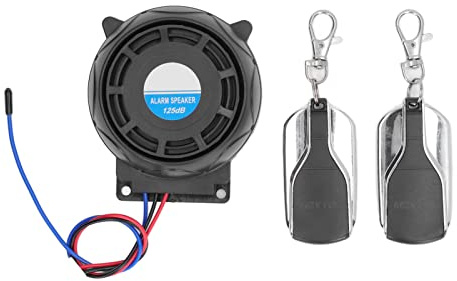 Tomvorks de Alarma de Seguridad para Motocicletas, Antirrobo, 2 Mandos a Distancia, 12 V, Impermeable, Universal, con Alarma Antirrobo y Recordatorio de atención.