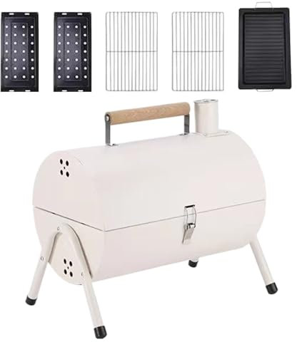 Fass Grill – Smoker Grill – Tonneau – Fumeur à granulés – Camping Grills Smokers – Ova fumé portable – Léger, grille ventilée pour jardin, maison, balcon, camping