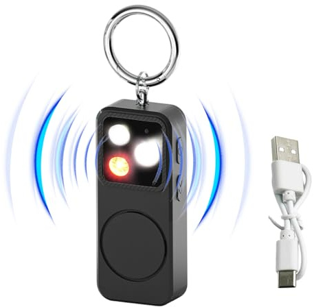 Imtrub Alarmas Personales para Mujeres,Recargable Autodefensa 150dB | Llavero de Alarma para Mujeres,para Protección Seguridad Mochila Cinturón Bolsillo Chicas Ancianos Viaje Diario