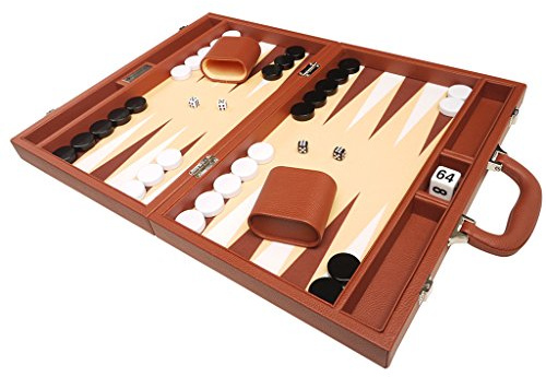 Silverman & Co. 16 Premium Backgammon Set - Desert Brown Board - 2 spelare - Vuxen