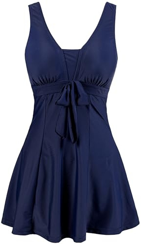 Wantdo Costume da Bagno Estate Taglie Forti Costume Intero Alta Vita Push Up Swimsuit per Mare e Spiaggia Donna Un Pezzo Marina 56-58
