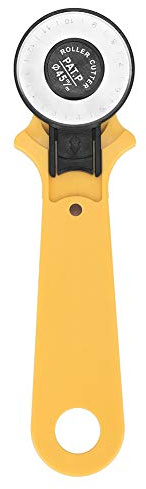 45mm Poignée Rotatif Cutter, Soft Grip Confortable Boucle de Rotation pour Tissus Papiers et Mousses