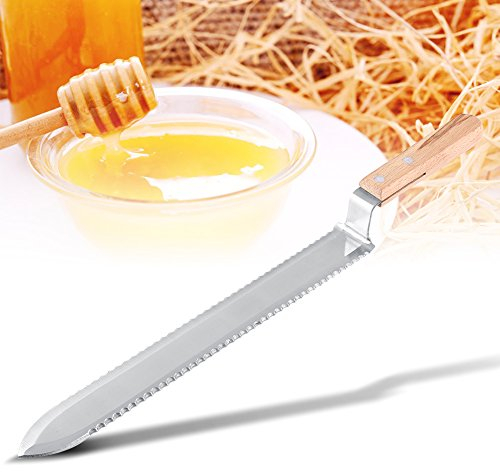 40cm gezahnte Klinge Edelstahl gezahntes Entdeckelungsmesser, Imkerei Ausrüstung Bienenstock Handwerkzeug Imker Werkzeugextraktor Schaben Honig DIY
