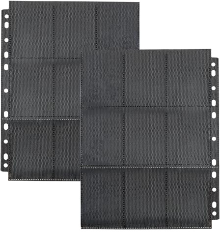720 Pochettes pour Cartes, Noir Transparent 40 Double Page Protège Carte, 11 Troux, Transparents Jeu de Cartes Porte-Cartes Ensemble, accessoires de cartes à collectionner transparents