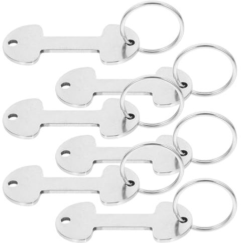 Operitacx 6piezas Extractor Portátil De Carritos Llavero De Moneda Inoxidable Práctico y Decorativo