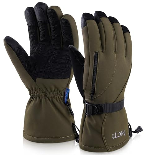 Kineed Skihandschuhe Herren Wasserdicht Winterhandschuhe Warm 3M Thinsulate Snowboardhandschuhe Winter Schnee Handschuhe Thermo Winddicht