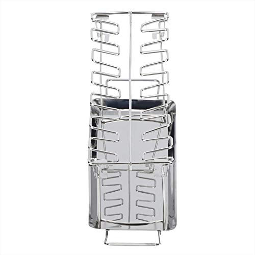 Rôtissoire à Grille Grillée pour Cuisses de Poulet BBQ Pliantes en Acier Inoxydable avec Lèchefrite, Accessoires de BARBECUE, Outils de Cuisine