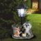 SUNJULY Garden Ornaments Outdoor, Outdoor Solar Lights Dog Cat Lanterns, Garden Resin Ornaments With Solar Post Lights, Solar Garden Ornaments, Gardening Gifts For Women, Garden Gifts For Women