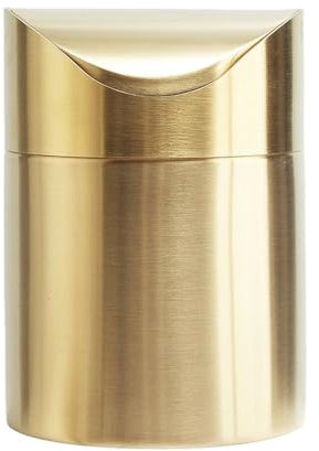 Mbiyhgta Pattumiera piccola con coperchio ribaltabile, piccola pattumiera con coperchio ribaltabile, pattumiera in acciaio inox spazzolato, cestino per rifiuti da 1,5 l, per spazi ristretti