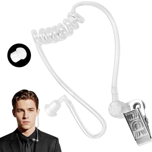QIZHIQIAMY Kit di Spionaggio Detective, Giocattolo Spia Auricolare, Accessori per Costume da Detective con Clip Di Fissaggio, Tappi per Orecchie per Halloween e Carnevale (A)
