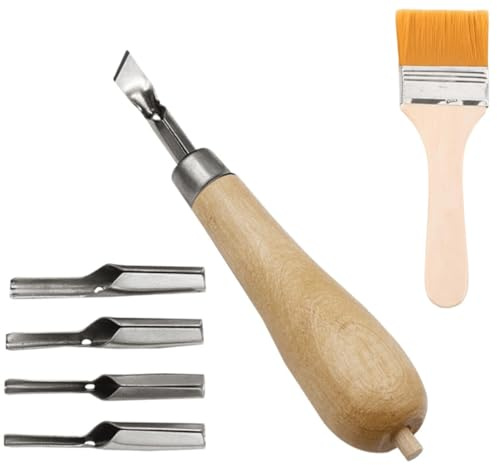 BDHI Lino Cutting Tools with 5 Replaceable Heads, Wood Carving Kit for Artists(Y378-1)