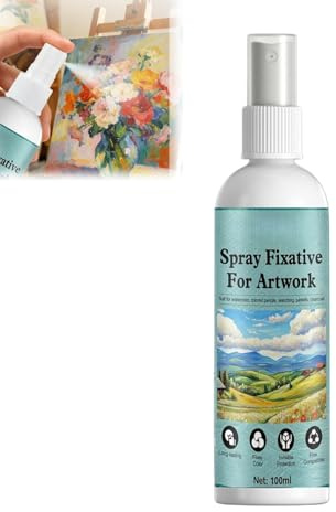 Wtirey Spray fissativo per arte, sigillante acrilico trasparente e vernice spray per pittura acrilica, fissativo pastello Sp/ray per disegni a matita, carboncino e pastello, 100 ml