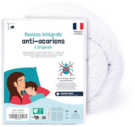 PharmaHousse - Housse Anti-acariens intégrale pour Couette - Dispositif médical - Garantie 10 Ans - sans Aucun Traitement ni plastification - Fabriquée en France